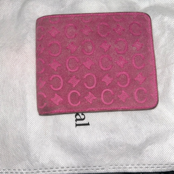 Celine Pink Suede Wallet - Picture 2 of 6